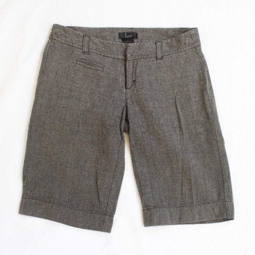 Frenchi Bermuda Shorts - Black and White Chevron